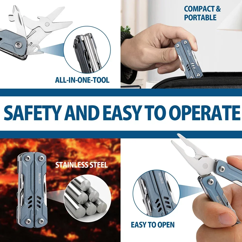 NexTool Mini Sailor 11-IN-1 Открытый многофункциональный карманный нож Складные плоскогубцы с функцией резки проволоки