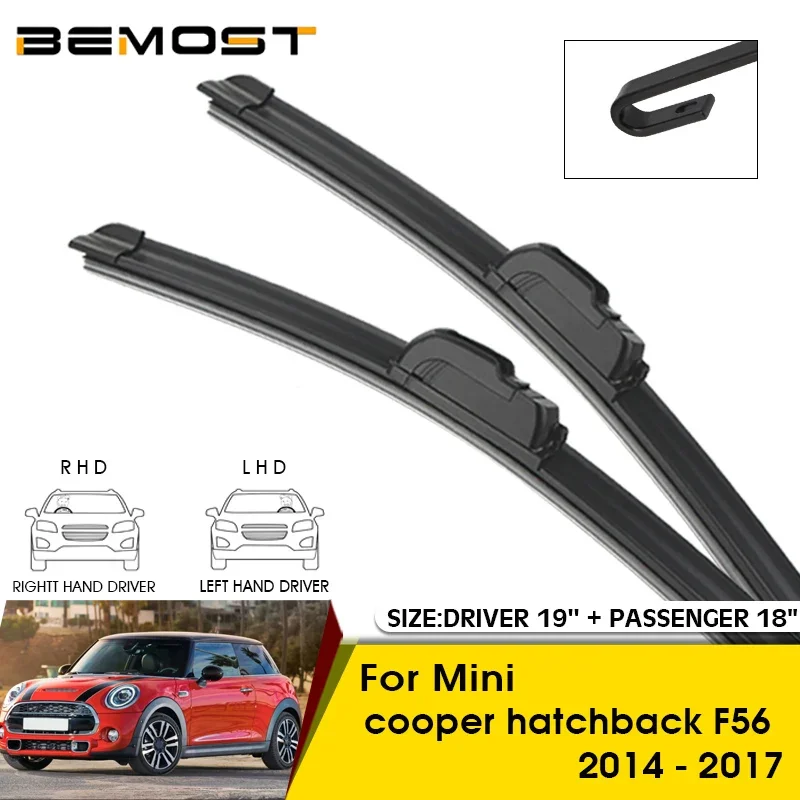 

Car Wiper Blades For Mini cooper hatchback F56 2014-2017 Windshield Windscreen Front Window Blades 19"+18" Car Accessories