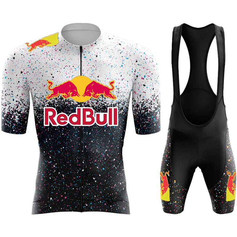 Men\'s Mtb Cycling Pants Equipment Man 2024 Bib Bikes Red Bull Bike Clothing Jerseys Team Jersey Set Shorts Laser Cut Costume Gel