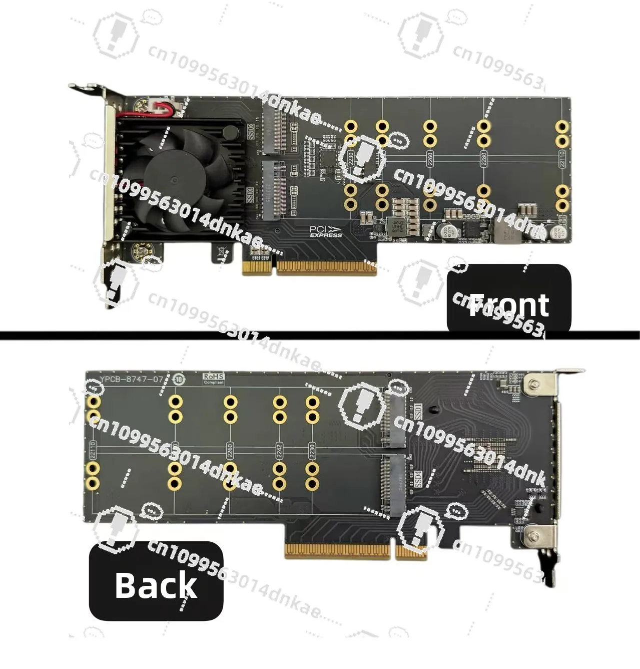 

4-Port SSD Expansion Card M.2 NVMe Plx8747 Free Drive Split Main Board Support for Storage Expansion