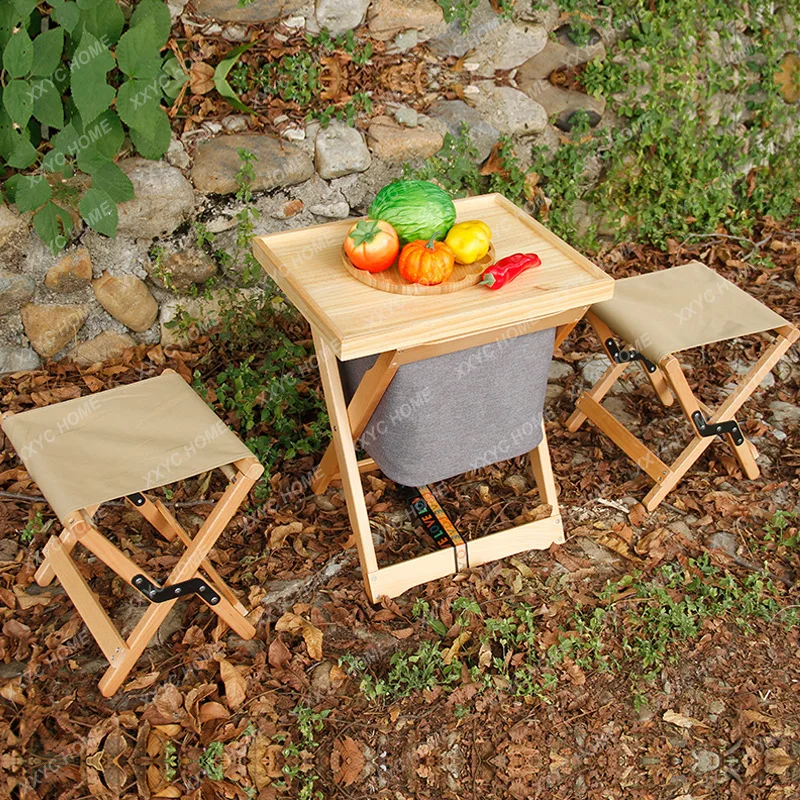 Portable Small Folding Stool Retractable Fishing Stool Table and Chair Dual-Purpose Leisure Products