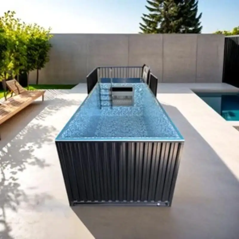 Portable Container Pool Shipping Container Swimming Pool Stainless Steel Plunge Pool Rooftop Terrace Outdoor Area Customized