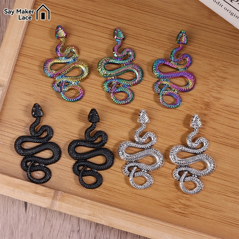 5Pcs 42*21MM 3 Colors Snake Charms Pendant Designer Charms Fit DIY Bracelets Necklaces Earrings Jewelry Making Findings