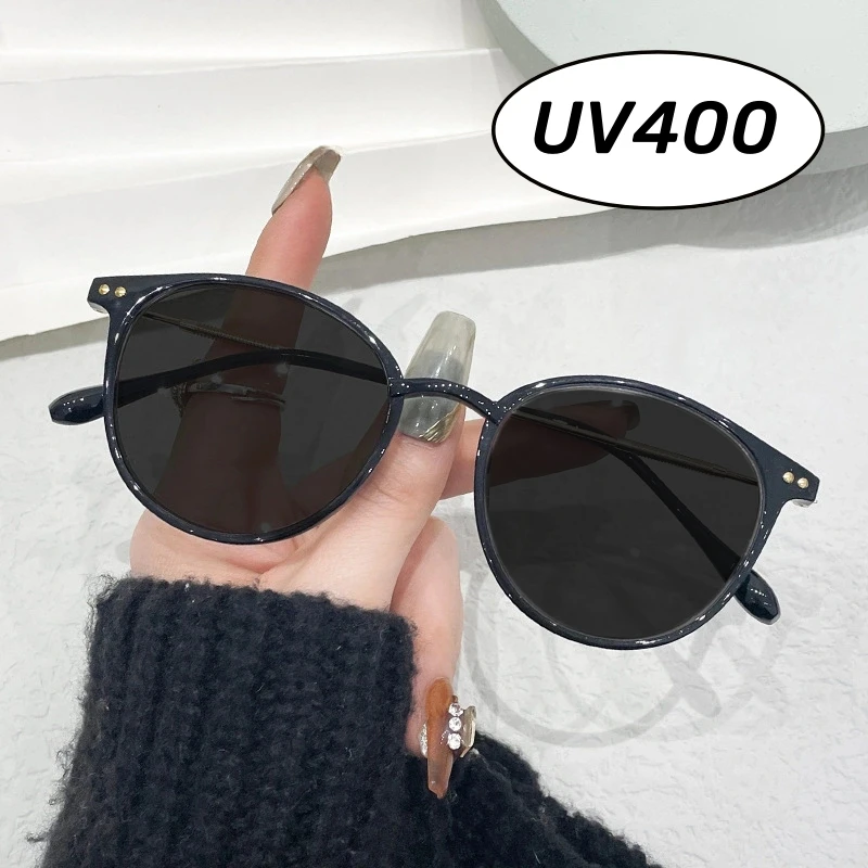 

2024 Retro Outdoor Round Frame Women Sunglasses Summer Fashion Korean Men Sunglasses Sun Protection Polarized Sunglasses