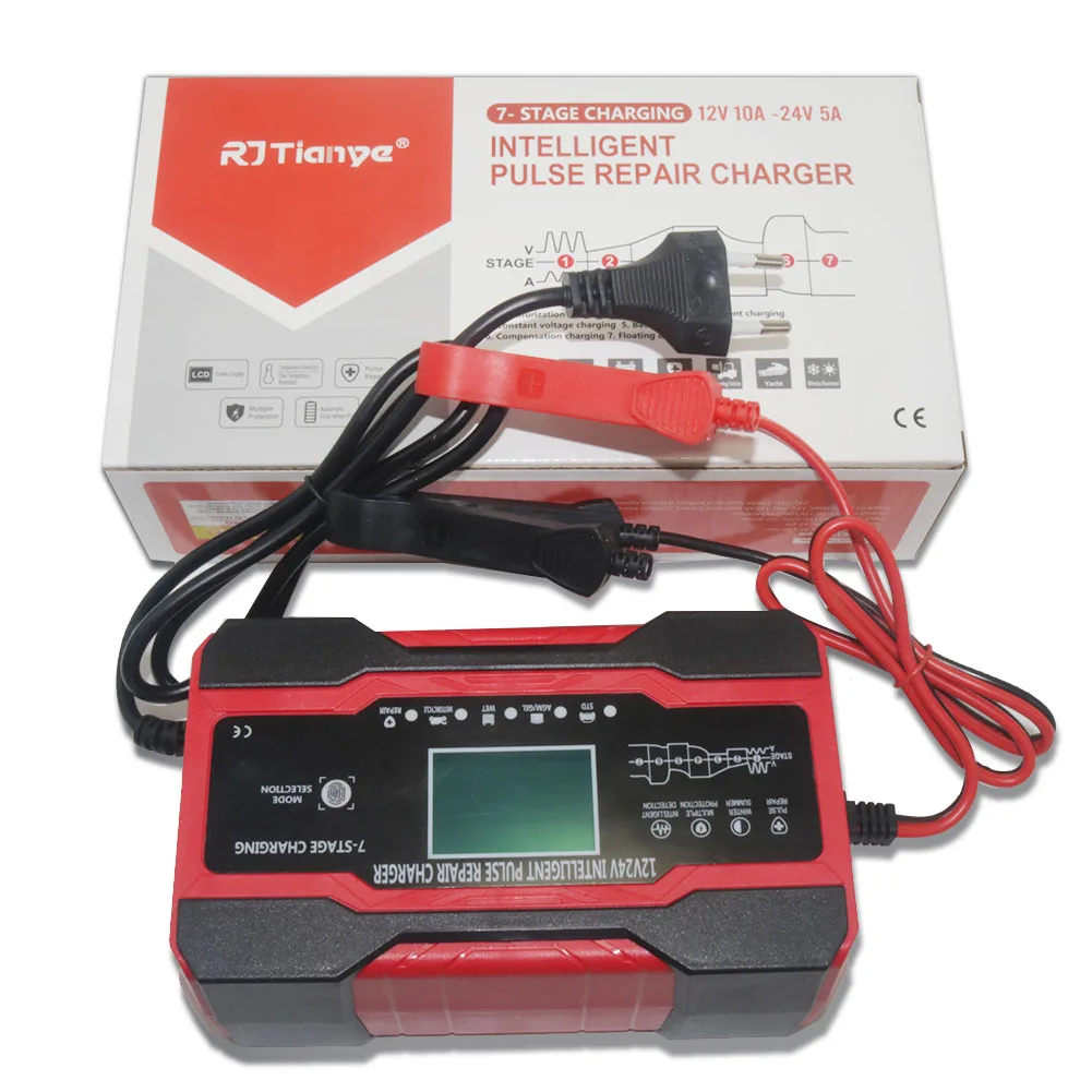 Red emergency start power supply standard with pump 20000mAh plastic toolbox packaging 150/1650g car motorcycle battery charger