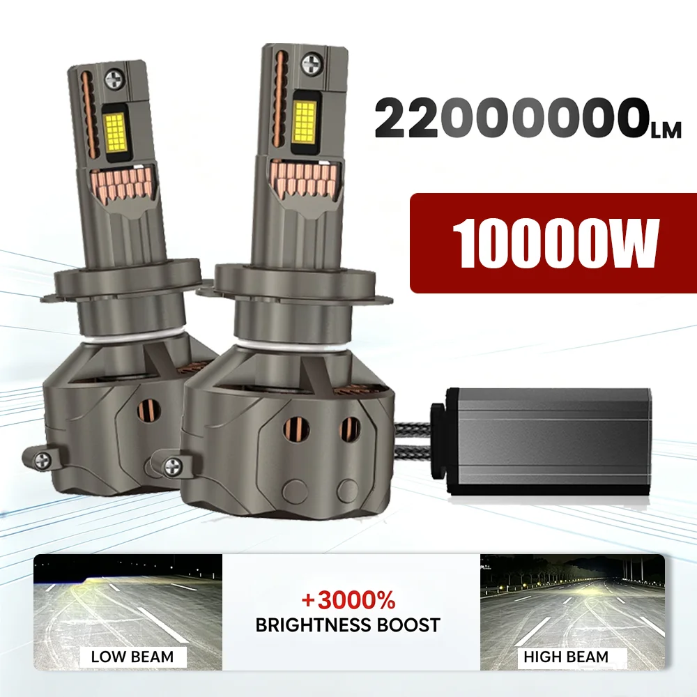 Super Bright 22000000LM H7 LED Headlight Bulbs 10000W Canbus H11 H1 9005 HB3 9006 HB4 9012 HIR2 Auto Headlamps 12V 24V Car Light
