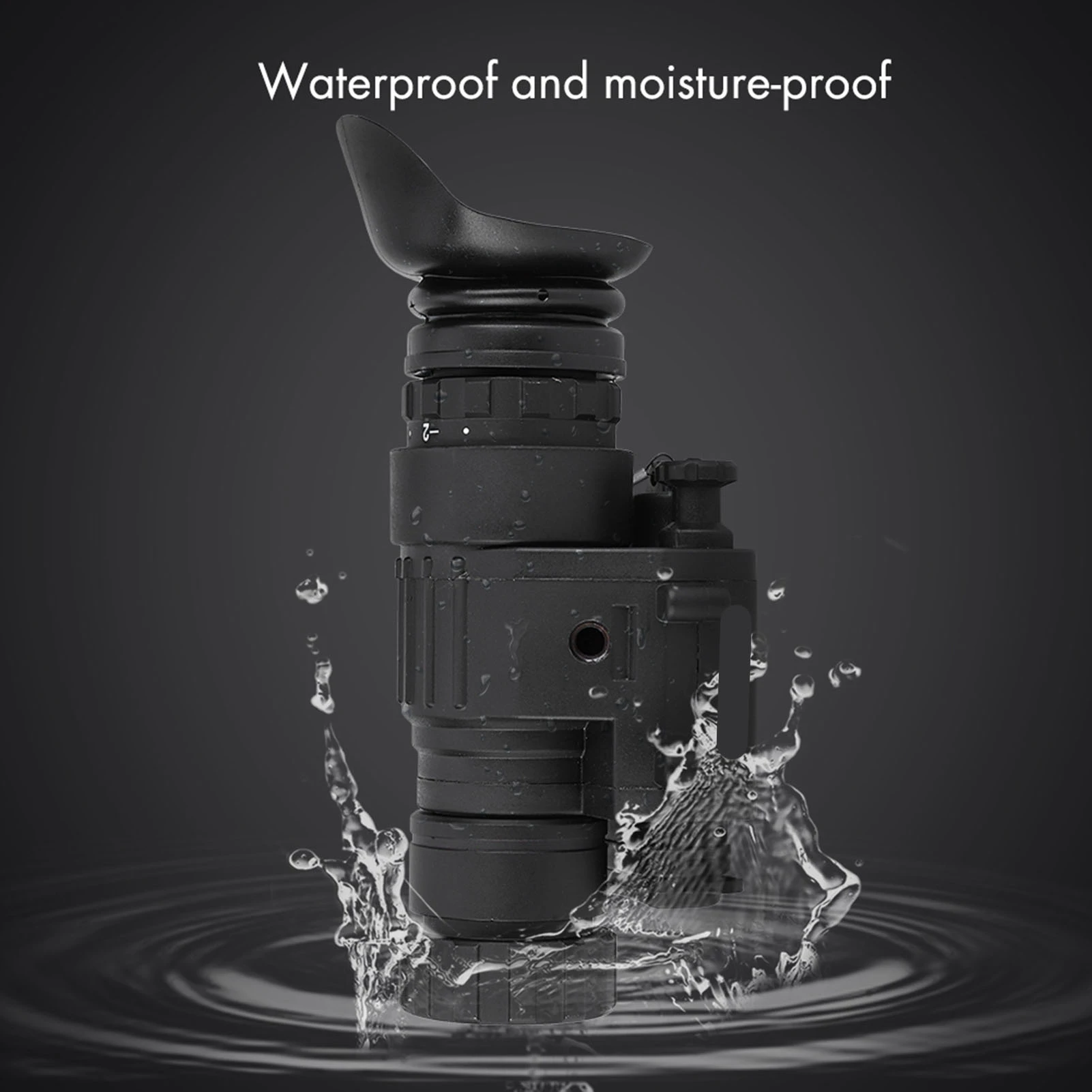 PVS‐14 تلسكوب أحادي العين للرؤية الليلية بالأشعة تحت الحمراء عالية الوضوح مقاوم للماء من البلاستيك الأسود للدوريات