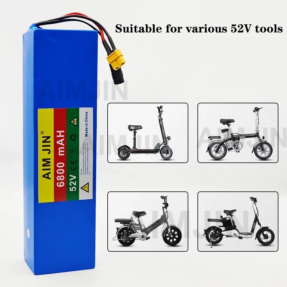 حزمة بطارية 14S2P لمختلف مركبات النقل 52 فولت 6800 مللي أمبير بطارية قابلة للشحن 18650 مع BMS #4