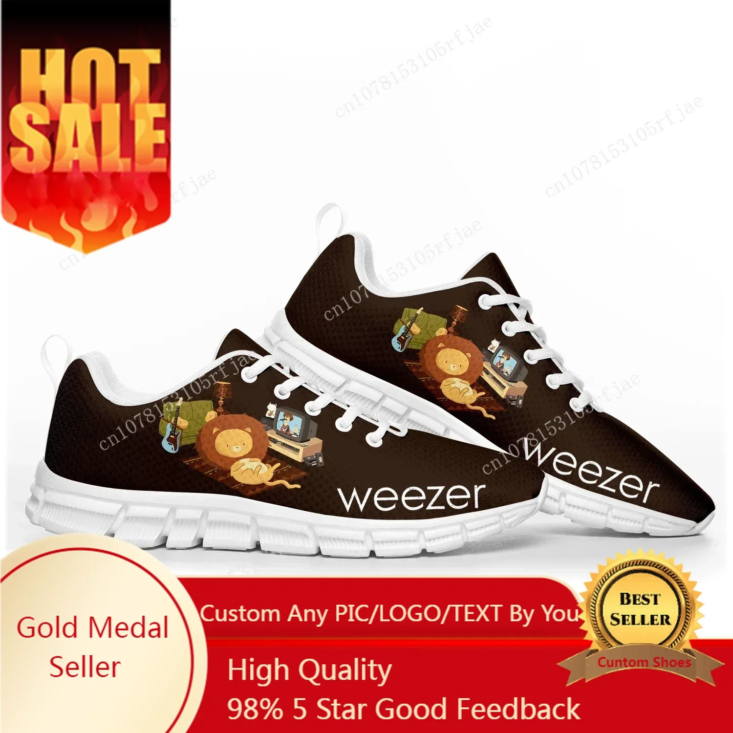 

Weezer Pop Rock Band Like Sports Shoes Mens Womens Teenager Sneakers Casual Custom Couple Shoes White