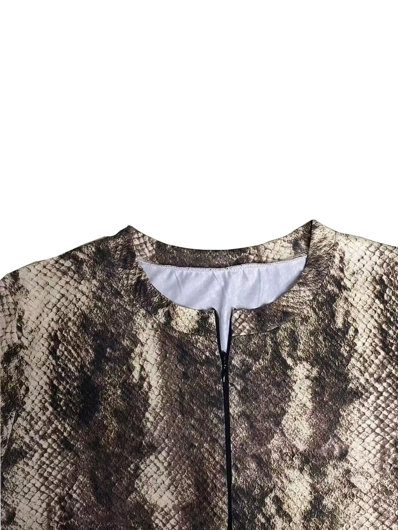 بدلة قفز نسائية مثيرة وضيقة بأكمام طويلة وسحاب من TEMU بطبعة الفهد