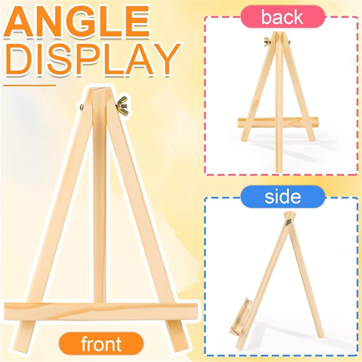 16Pack 9 Inch Wooden Easel for Painting Canvas, Art,Tripod,Painting Party Easel, Kids Student Desktop Easel for Painting