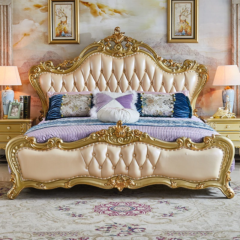 

Quality Wedding Bed Designer Light Luxury Classic Modern Confortable Bed Fashionable Full Body Double Muebles Nordic Furniture