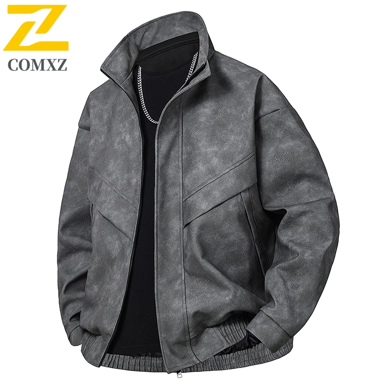 سترة رجالية عادية 2025 جديد بسيط عصري متعدد الاستخدامات يندبروف تنفس الوقوف طوق سترة الأعمال مكتب ملابس رجالية #3