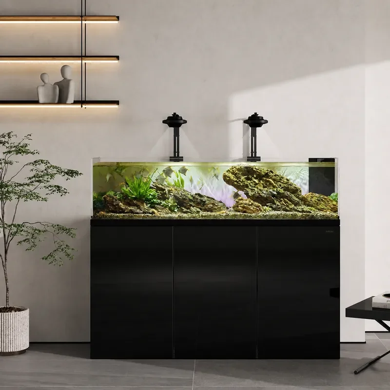 Ultra White Glass Fish Tank with Bottom Filter Medium Size Home Aquarium for Goldfish Living Room Landscaping 2025 New
