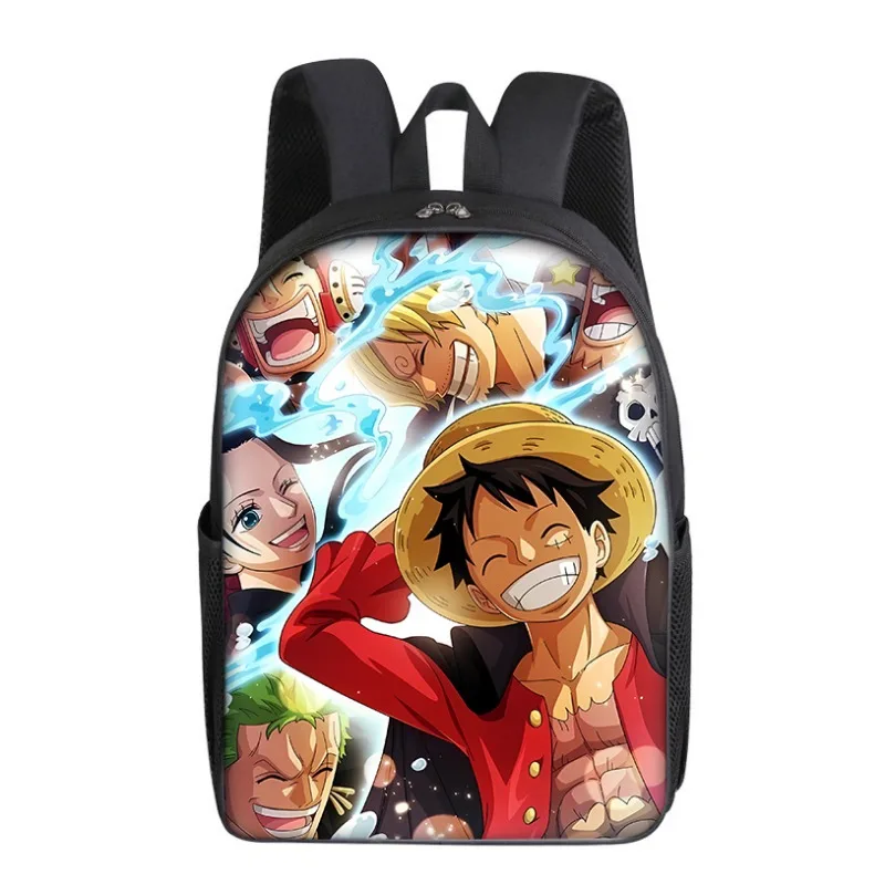 16inch One Piece Polyester Backpacks Anime Luffy Shoulders Bags Large Kids Knapsacks Boys Girls School Bags Children Gift New