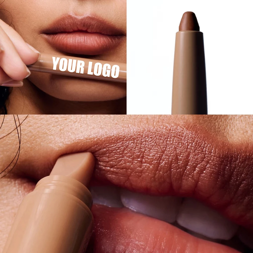Matita per labbra con etichetta privata Logo personalizzato Matita per labbra cremosa a 11 colori impermeabile a prova di sudore Trucco naturale antiaderente opaco a lunga durata