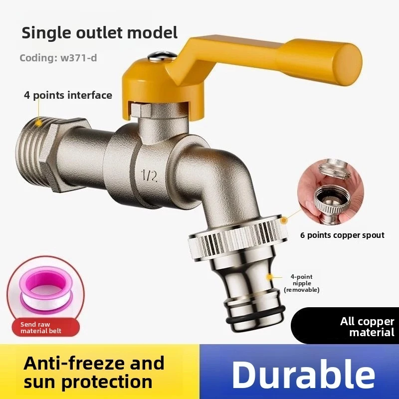 

Garden Tools Brass Water Faucet 1/2" Outside & Inside Used Easy Turn On/Off Lever Handle Watering Supply Taps Ball Valve Washing