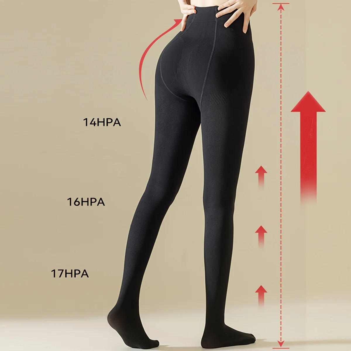 1 Pair Plus Size Women's Thick Thermal Leggings Vertical Stripe Tights Winter Leggings for Women Warm Fleece Lined Pantyhose