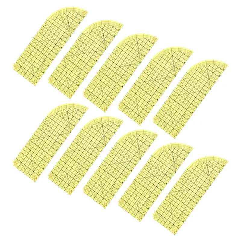 

A19F-Non-Slip 10PCS Hot Hem Ruler For Sewing Heat Resistant For Quilting Making Cleaning Measuring Tool