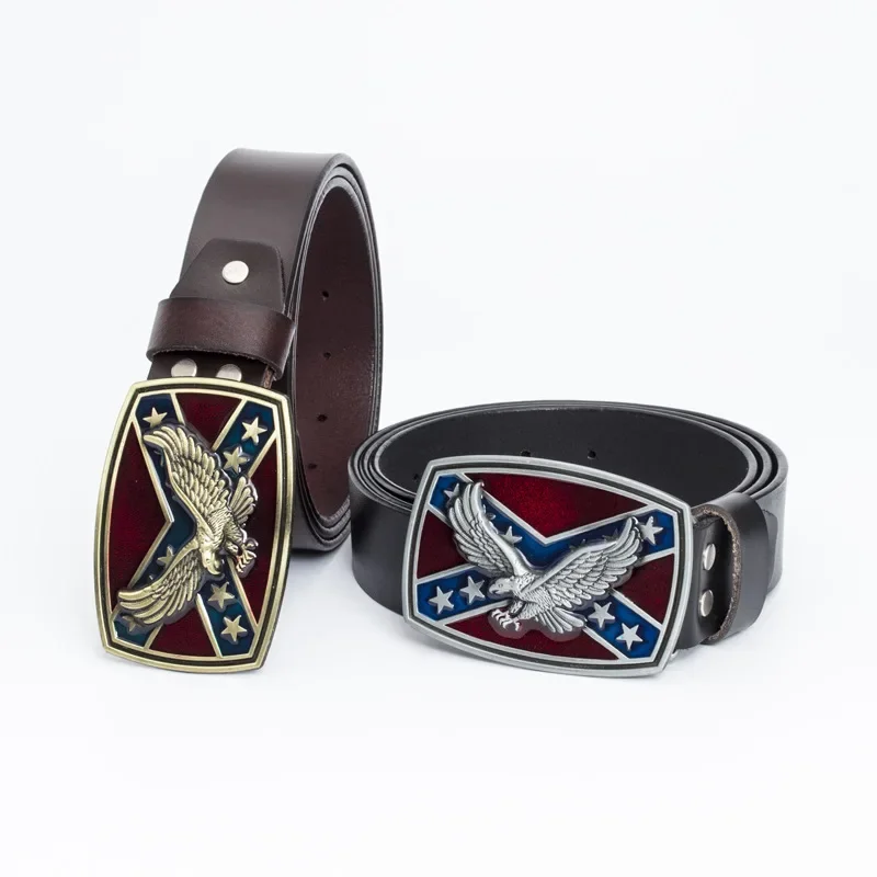 النسر تنقش حزام جلد الرجال عارضة مشبك حزام الخصر الكورية نمط السراويل حزام حزام جلد طبيعي الإكسسوارات #1