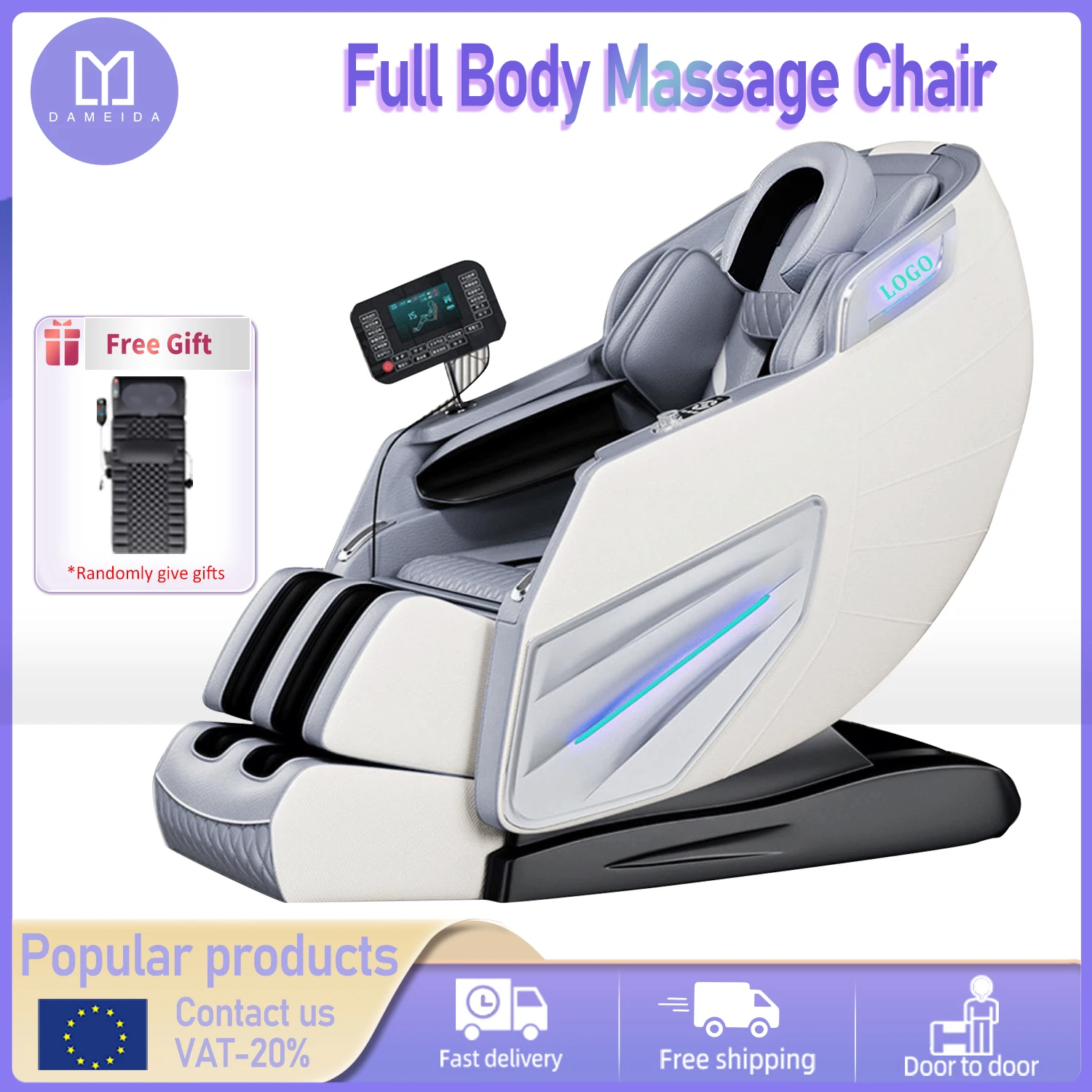 

Massage Chair Full Body Shiatsu Massage Recliner Touch Screen Back Calf Heating Customizable Features and Zero Gravity Modes。