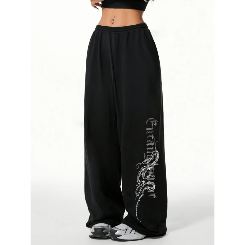 سراويل رياضية - سراويل رياضية بحزام خصر مطاطي غير قابلة للانزلاق، سراويل رياضية مستقيمة الساق لليوجا والجري وملابس الشارع غير الرسمية #1