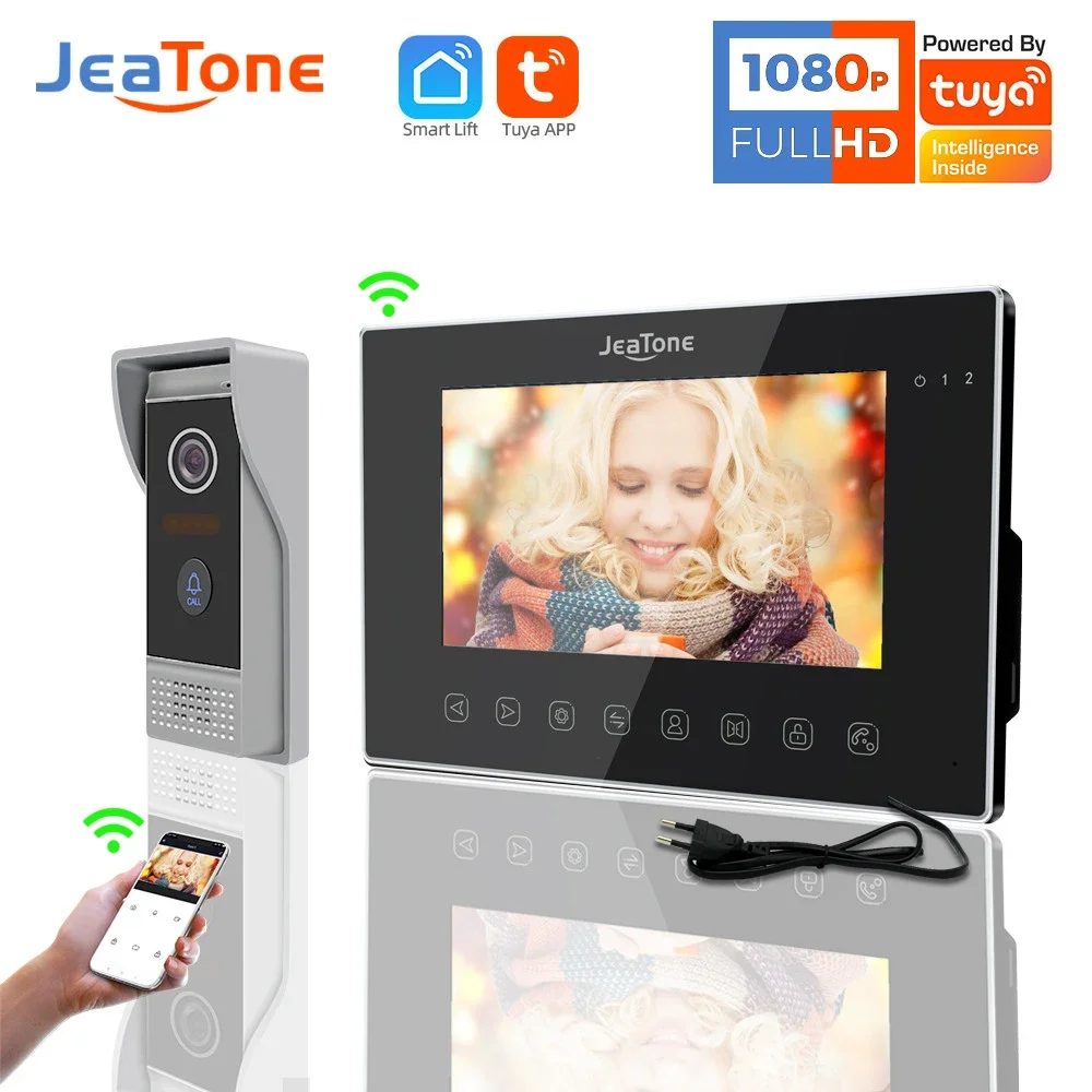 

【Tuya 1080P】Jeatone 7Inch Video Intercom Home Wireless Interphone Motion Detection Video Doorbell Night Vision Camera AC 220V