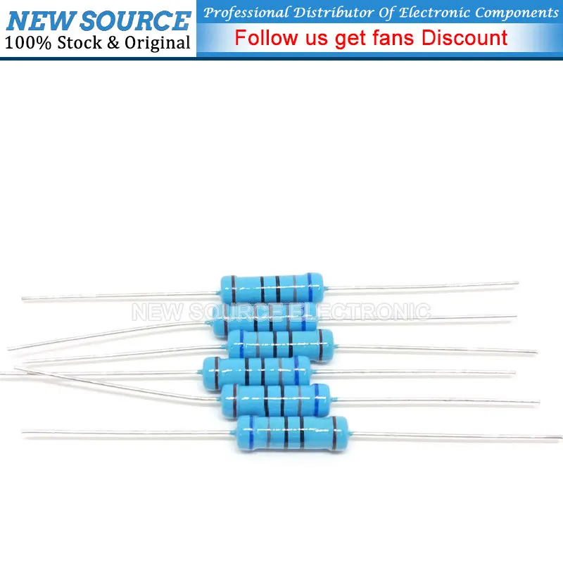 20pcs 1W Metal Film Resistor 1% 1R ~ 1M 1R 2R 10R 22R 47 100 330 Ohm 1K 4.7K 10K 22K 47K 100K 330K 470K 2R 10R 22R 47R 100R 330R