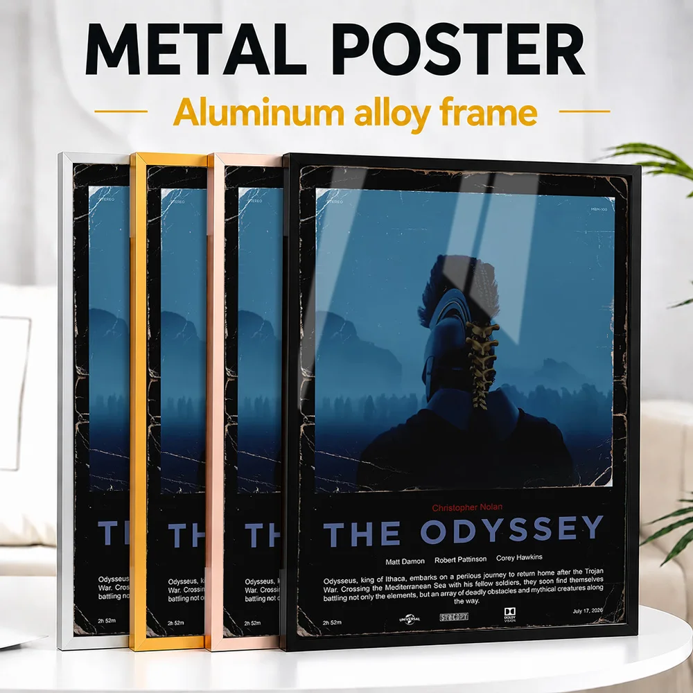 The Odyssey Movie Concept City Map Framed Aluminum Metal Poster Customized Screen Tribute Wall Art Enhances Entertainment Lounge