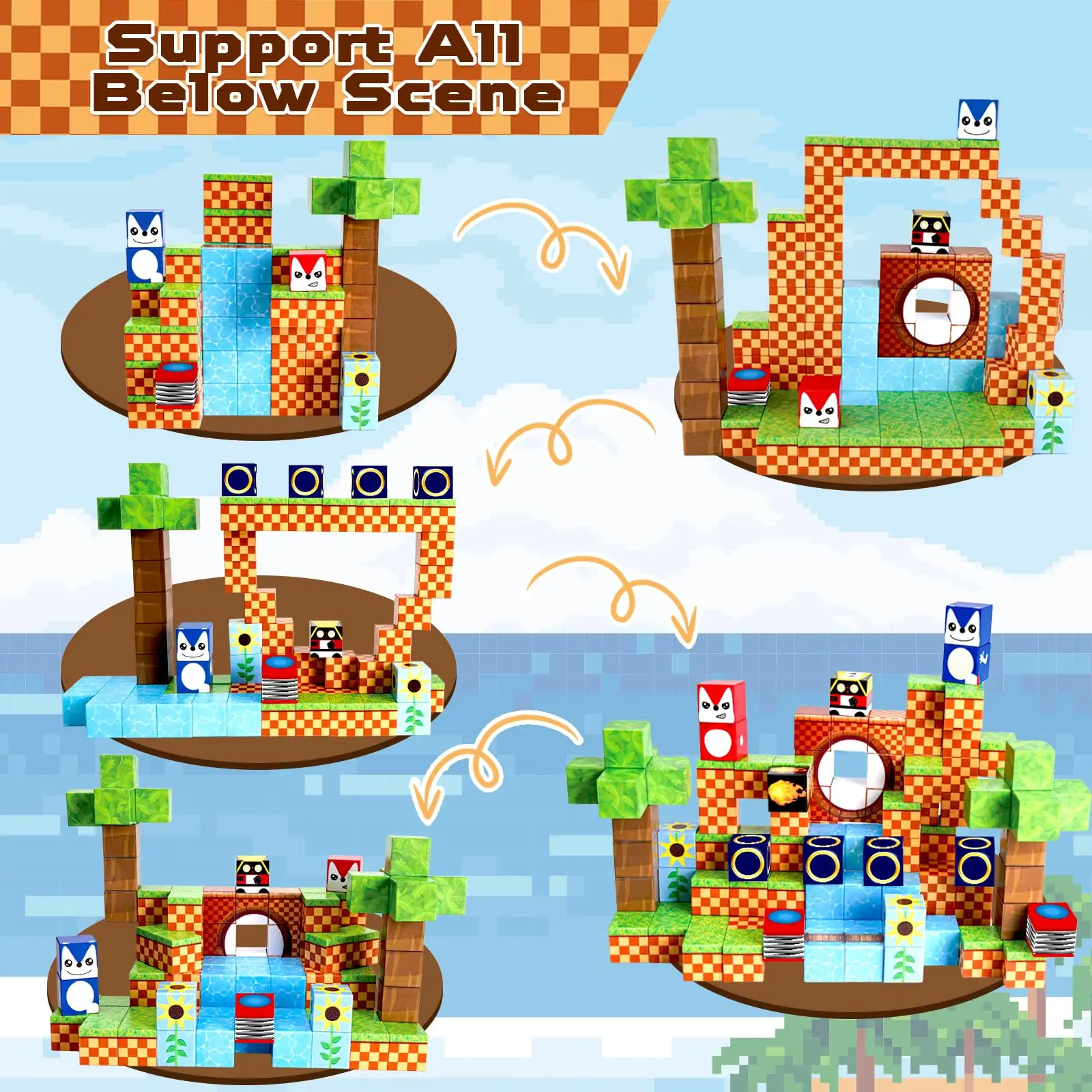 Blocos de construção magnéticos, jogo de construção de haste montessori brinquedos sensoriais para crianças, brinquedos infantis feriado natal presentes de aniversário