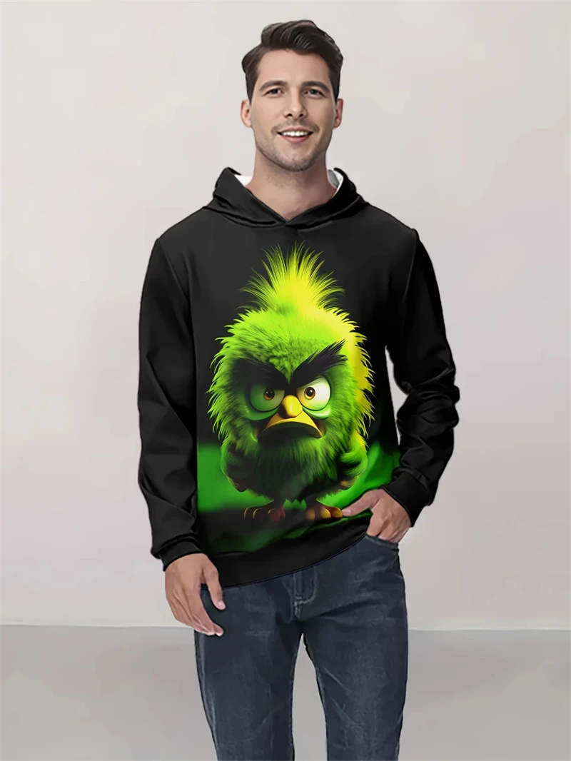 New Vintage Hoodies Men 3D Printed Battle Animal Pattern Sweatshirt Drawstring Sport Long Sleeve Tops Casual Men's Clothing
