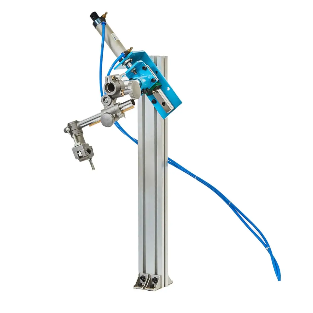 Pneumatic Cylinder Air Power Stroke Torch Holder with Aluminium Slide Rail Fixing Frame fit Welding Positioner Turntable Rotator