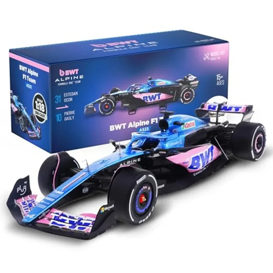 

Formula 1 ALP A523 Model Kit - 1:18 Scale Racing Car Model for Display Diecast Metal Plastic Red/Blue Detailed Assembly Kit wit