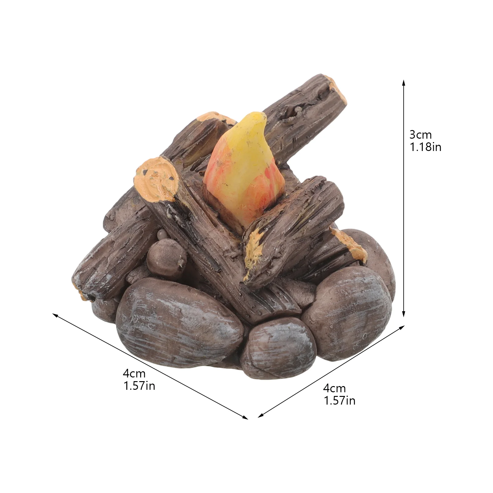 Миниатюрная модель костра, искусственный орнамент для костра, мини-украшение для костра, кукольный домик, миниатюрный костер из огненной смолы