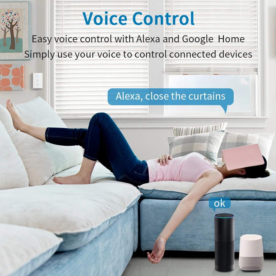 Wifi Blind Curtains Switch Tuya Smart Life Connected Roller Shutter Motor Home Automatic Voice Control Google Home Echo Alexa