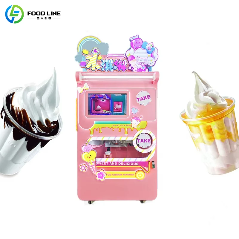 Customized 24 Hours Unattended Ice Cream Vending Machine Intelligent Automated Frozen Food Vending Machine