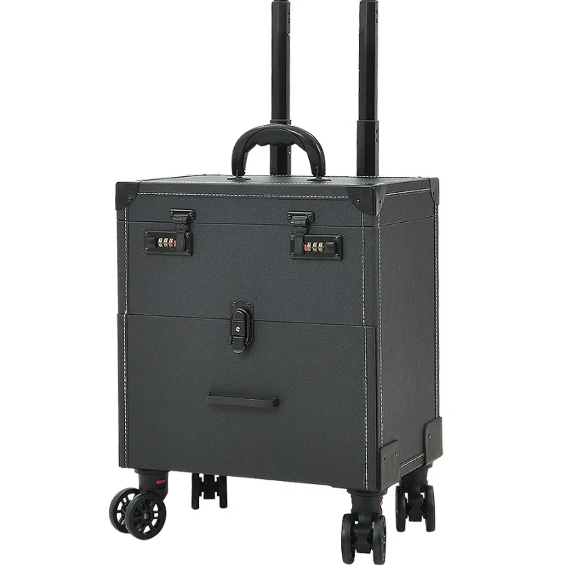 Multi-Layer Large Capacity Cosmetic Case Trolley Makeup Fixing Artist Nail Box Outing Toolbox