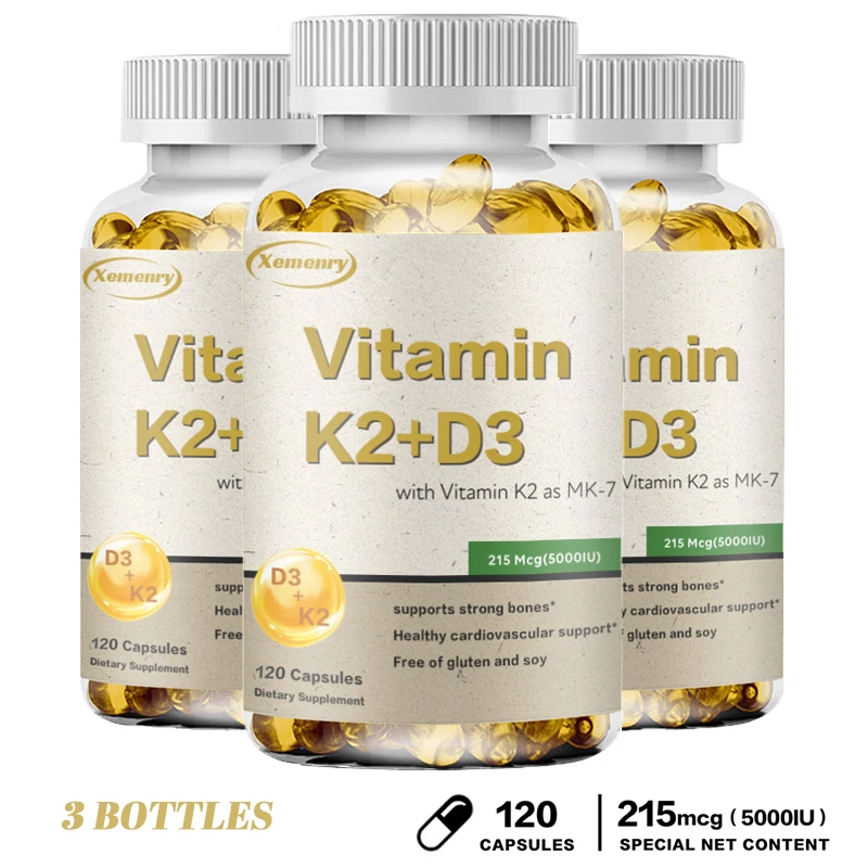 Vitamin K2 + D3 Supplement - Support Joint, Bone and Immune Health, Promotes Calcium Absorption
