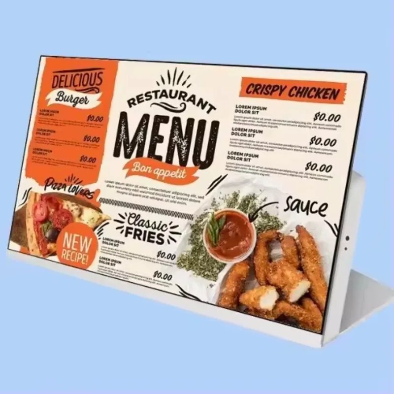 لافتات تابلت ممتازة على شكل حرف L تعمل بنظام أندرويد RK3566 RK3568 Android 13 NFC RJ45 مع حامل للقائمة الرقمية للمطاعم POS Dis