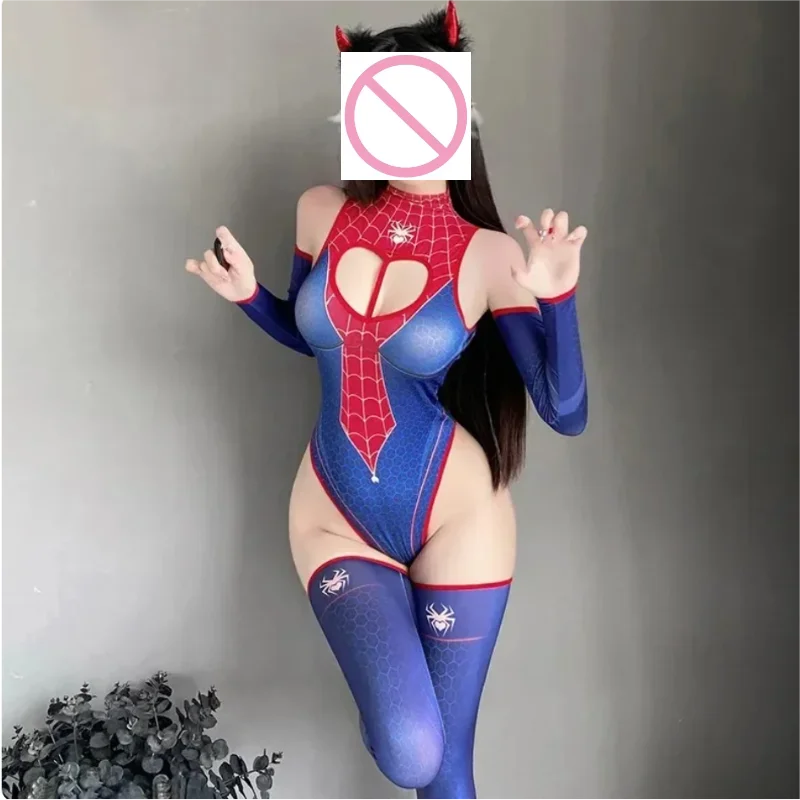 Crotchless Bodysuit Anime Girl Spider Woman Uniform Sexy Cosplay Lingerie She Venom Halloween Jumpsuit Erotic Pajamas Sex Set 18