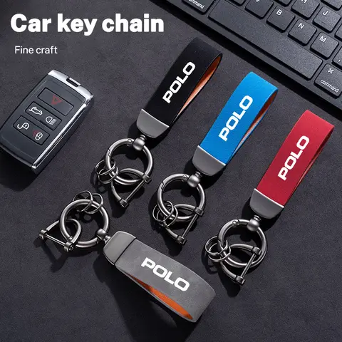 Luxury Car Keychain Leather Car Logo Key Ring Men Women Car Keychain For Volkswagen VW Polo Golf 4 5 6 7 8 MK4 MK5 MK6 MK7 MK8