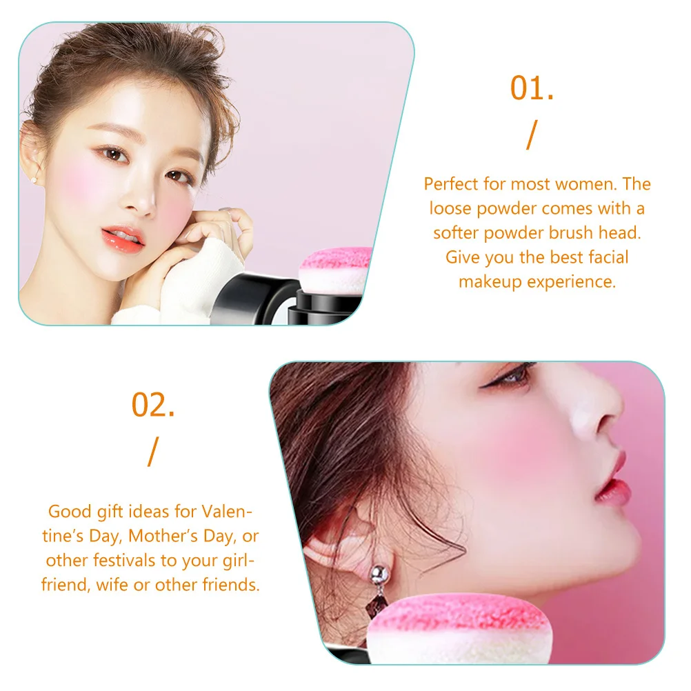 Colorete en polvo suelto con cabeza de seta para mejillas, acabado rosado Natural de larga duración, cojín de maquillaje portátil, colorete en polvo brillante
