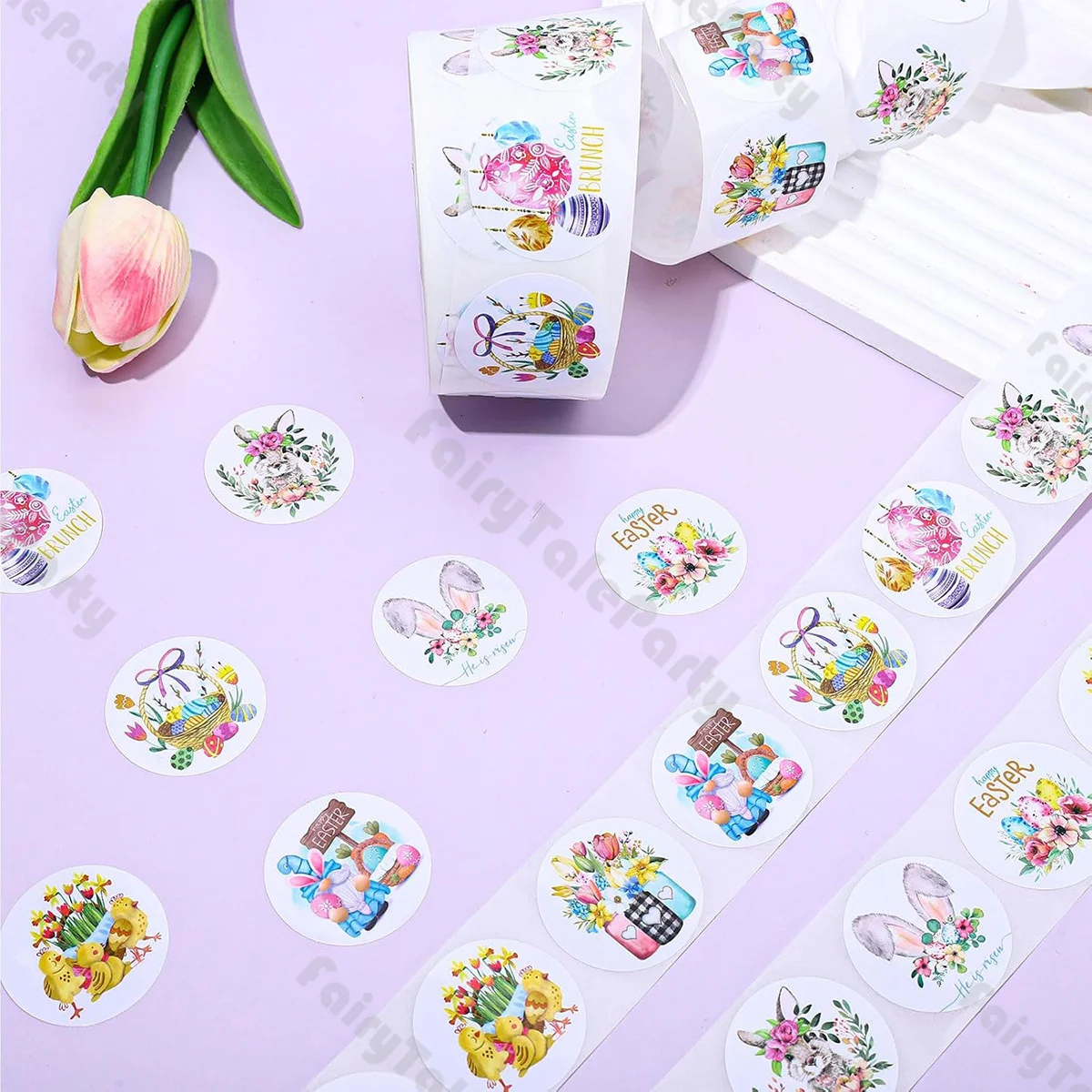 

1 Roll Birthday Party Supplies Kids Birthday Cake Stickers Gift Bag Seal Stickers Easter Halloween Party Stickers
