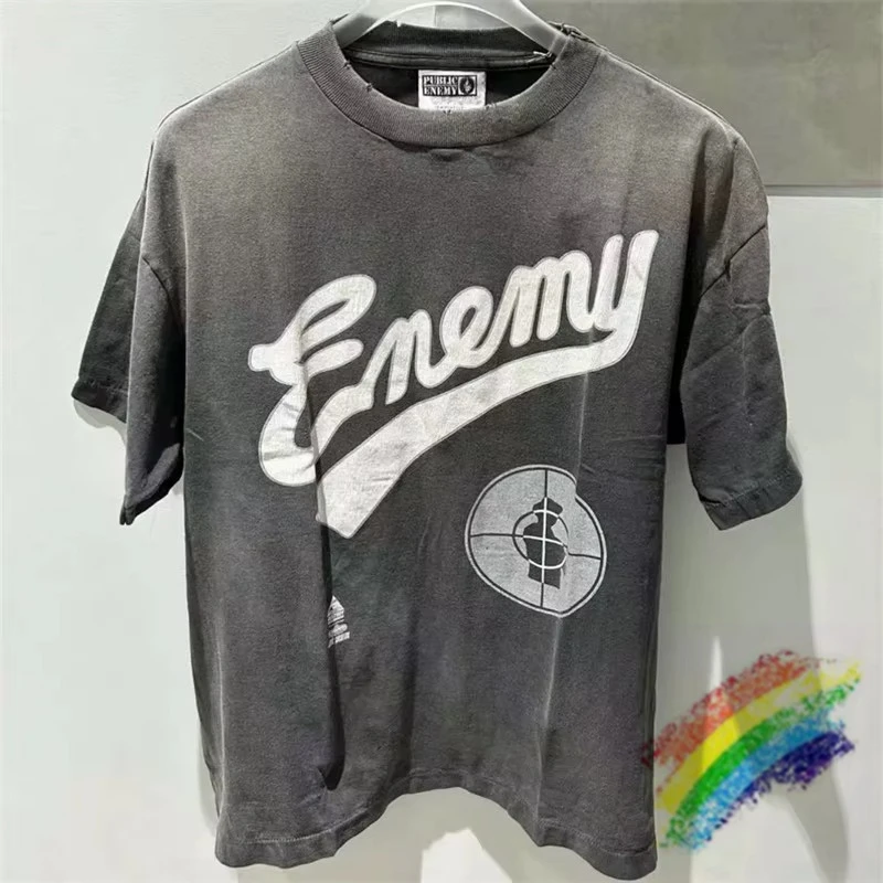 

Футболка Public Enemy Saint Washed для мужчин и женщин, футболки лучшего качества, футболка
