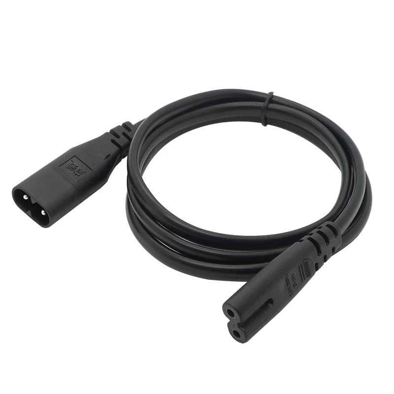 1PCS IEC 320 2-Pin C7 Female To C8 Male Figure 8 Power Adapter Extension Cable