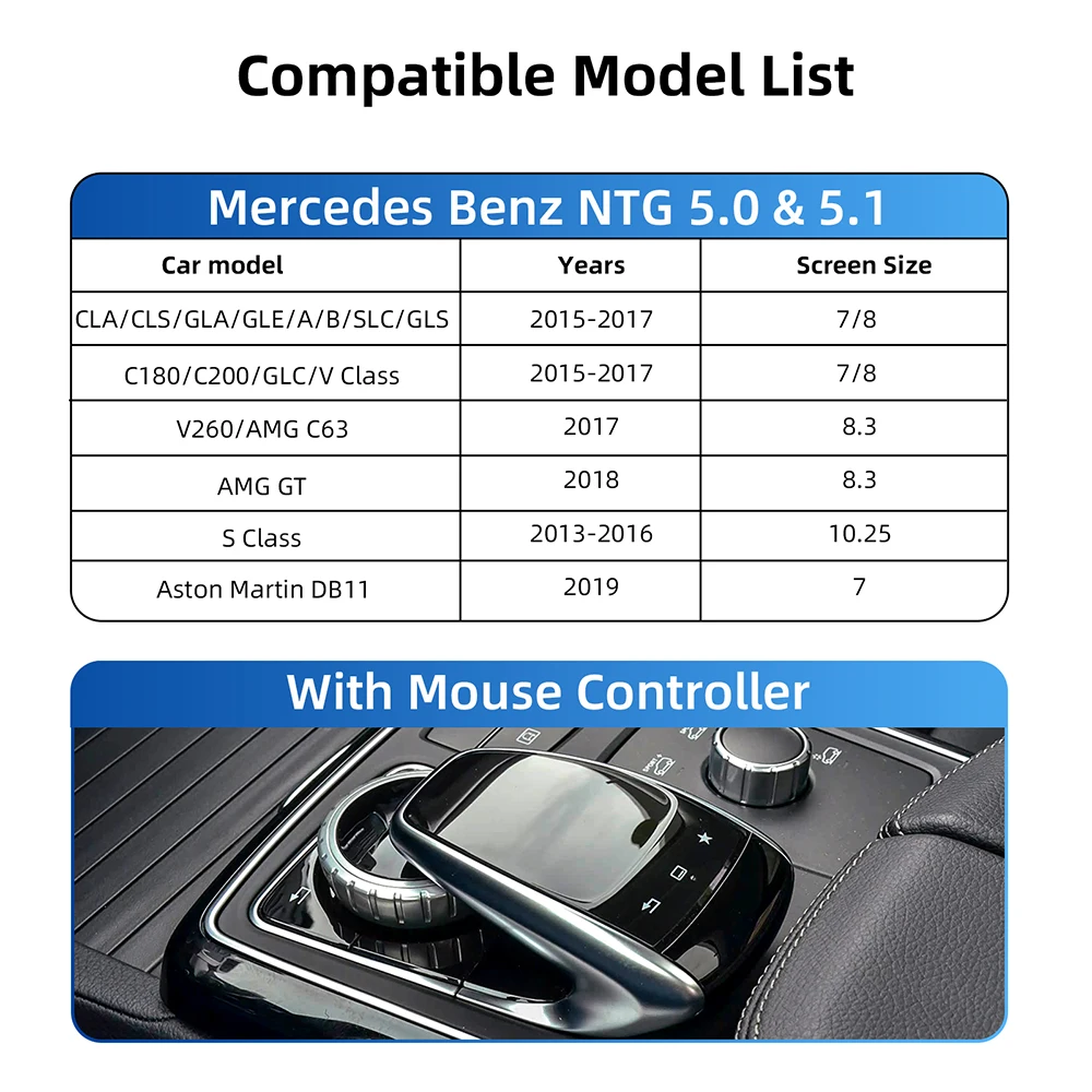 صندوق فك تشفير السيارات اللاسلكي CarPlay Android واجهة CarPlay لسيارة Mercedes Benz GLE GLS CLS NTG 5.0 5.1 نظام COMAND 2014-2017