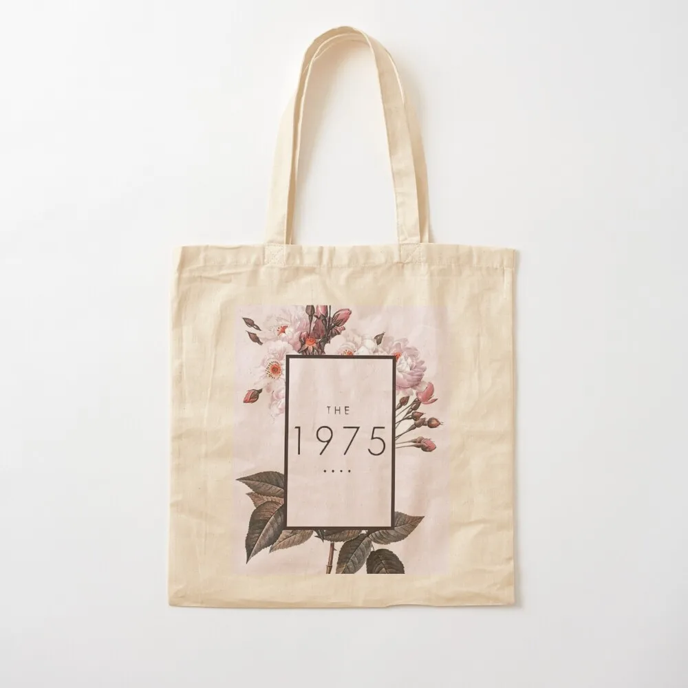 

1975 floral flower Tote Bag foldable reusable bag Customizable tote bag Canvas shoulder Canvas Tote
