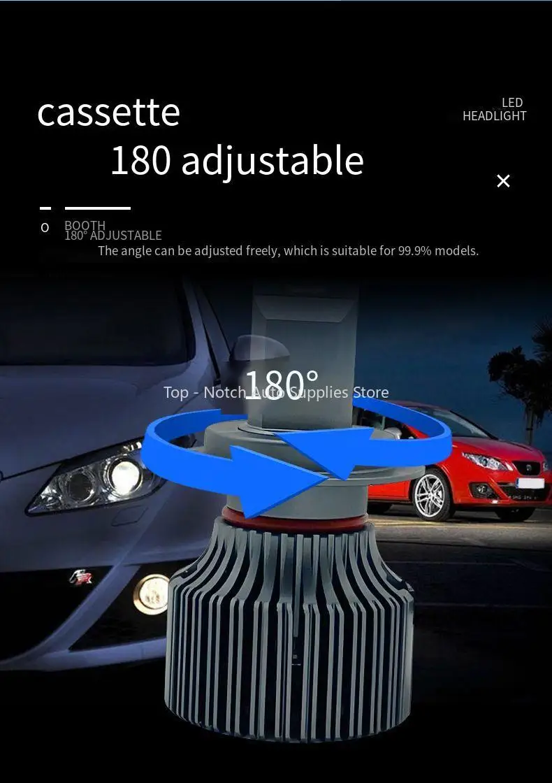 CSP3570 أضواء كاشفة عالية السطوع تستبدل مباشرة المصابيح الأمامية LED للسيارة H4 LED لمبات السيارة H7LED المصابيح الأمامية #4