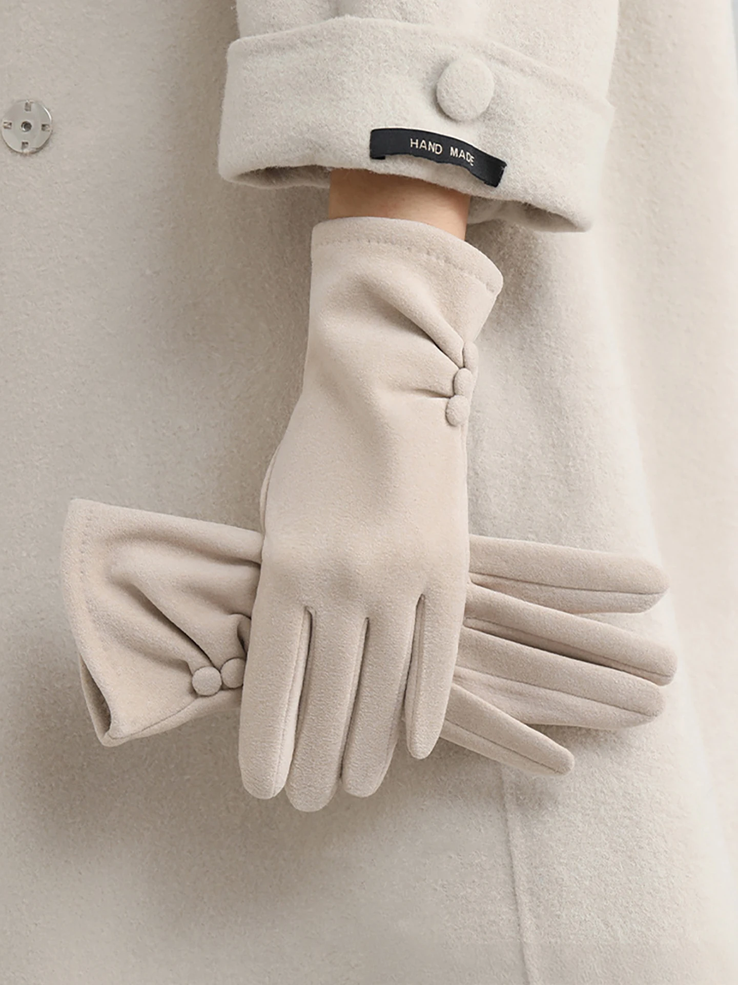 Thickened Winter Gloves for Women Outdoor  Vehicle Riding Windproof Touchscreen Compatible Dervo Soft Plush Handwear