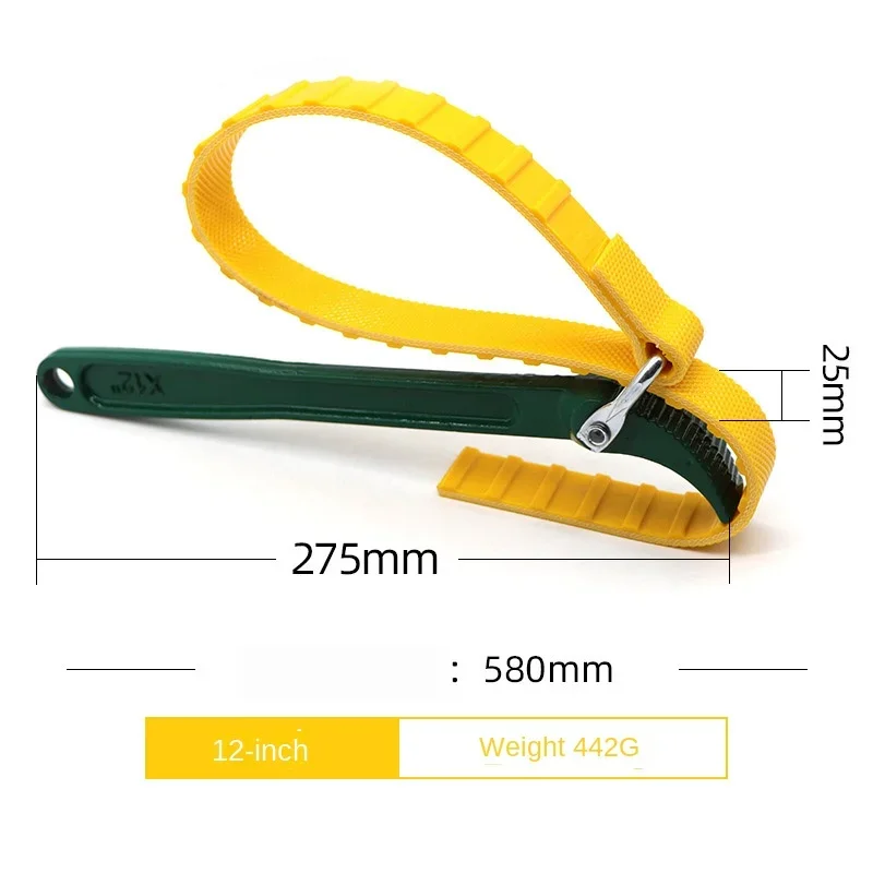 Imagem -05 - Oil Filter Wrench Truck Repair Tools Chave Pesada Chave Treliça Chain tipo Belt Cuff 12 16 Ajustável